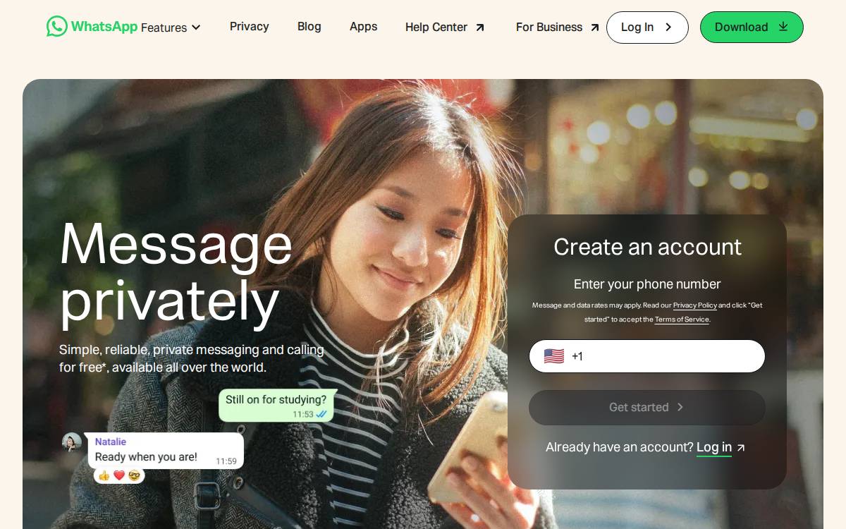 WhatsApp website preview