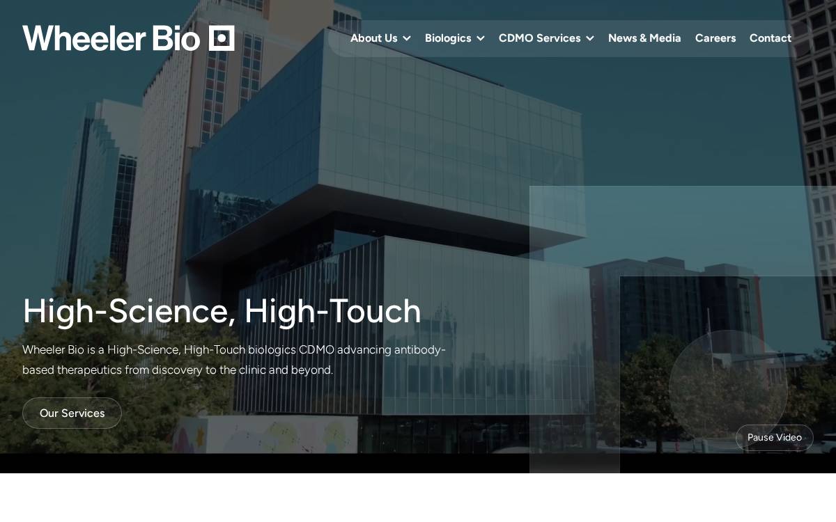 Wheeler Bio website preview