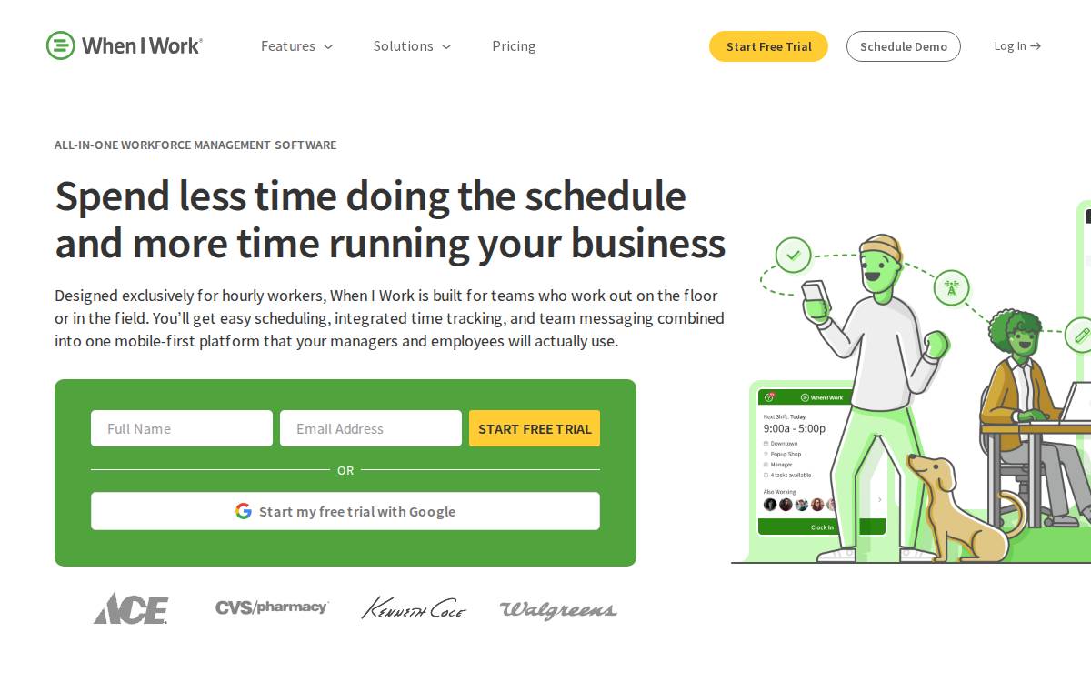 When I Work website preview