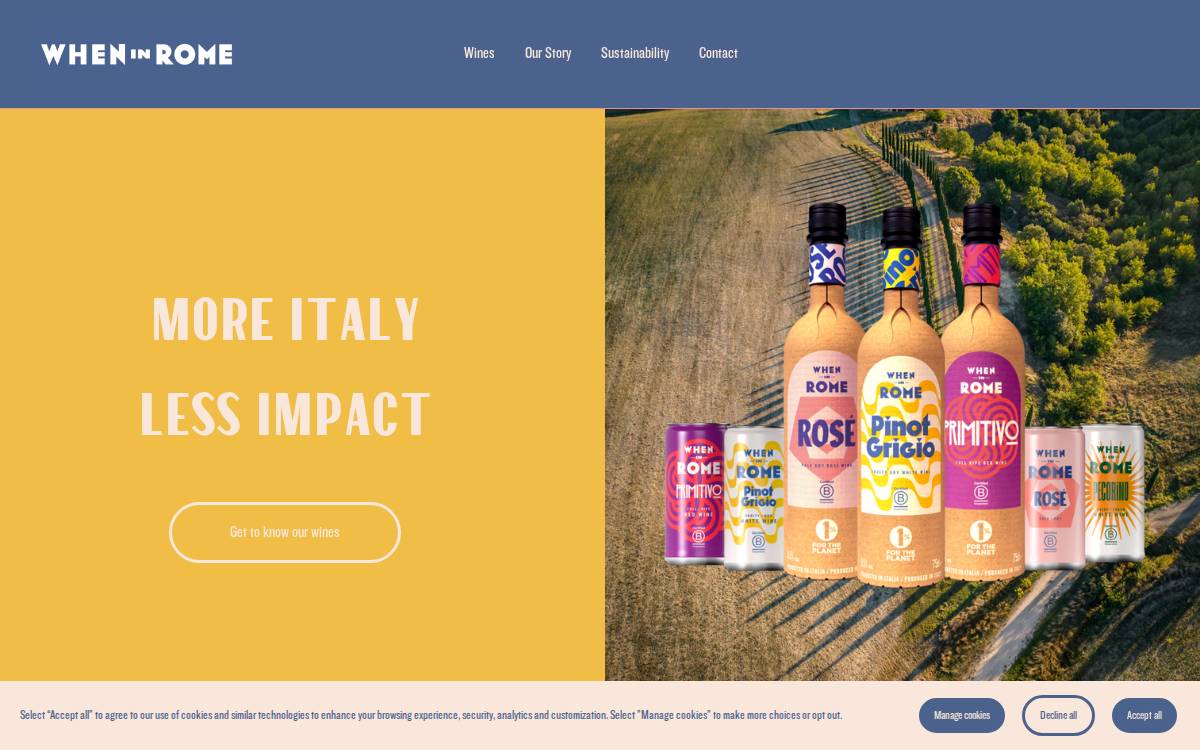 When in Rome Wine Seed website preview