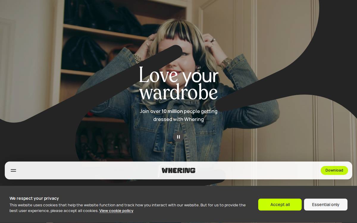 Whering website preview