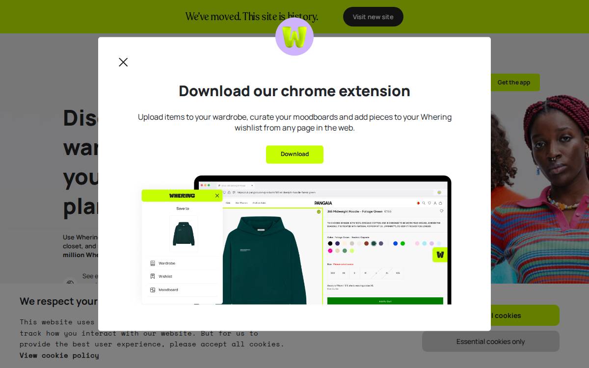 Whering website preview