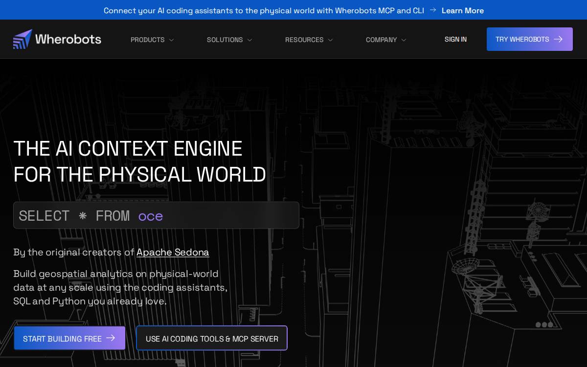 Wherobots website preview