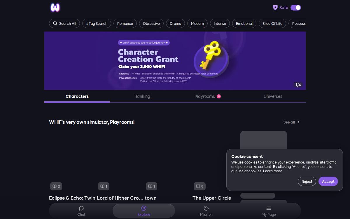 WHIF website preview