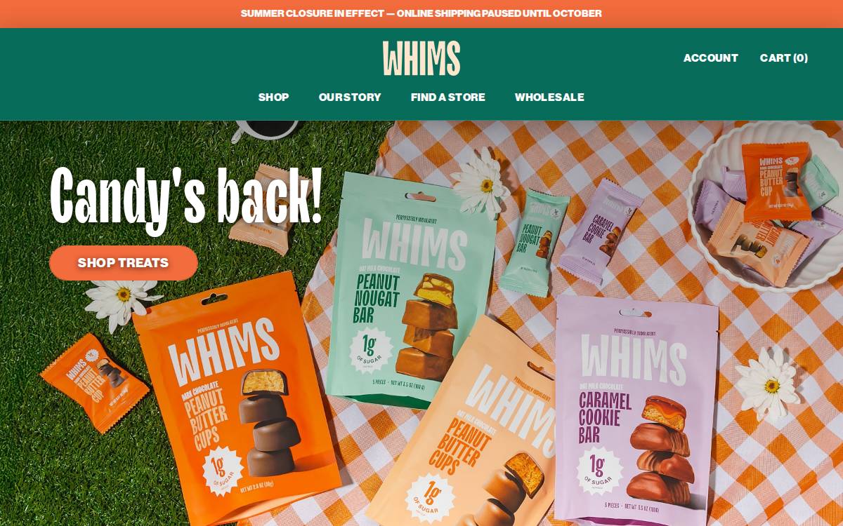 Whimsdelights website preview