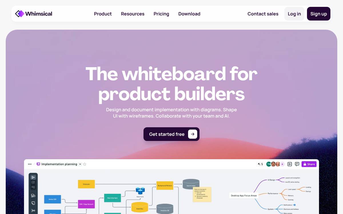 Whimsical website preview