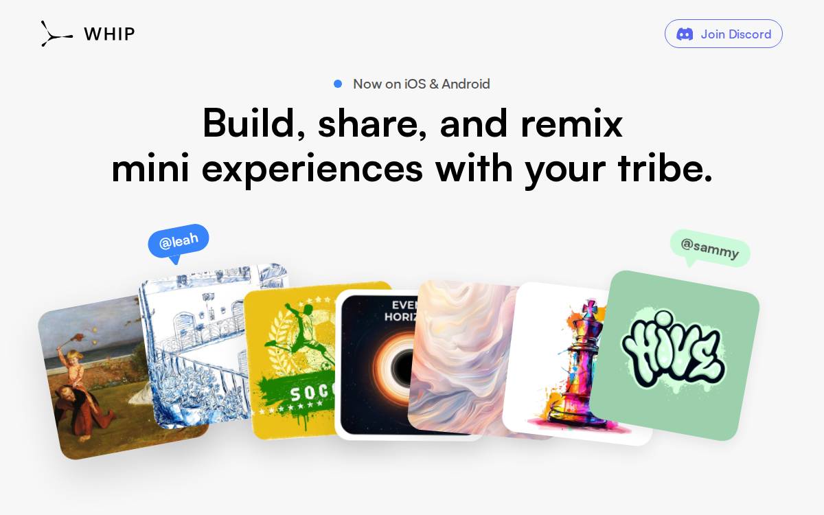 Whip website preview