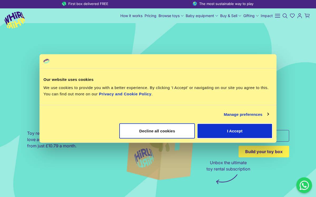Whirli website preview