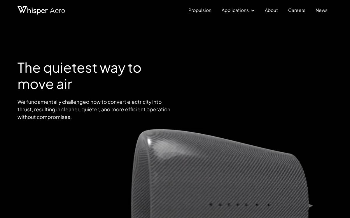 Whisperaero website preview