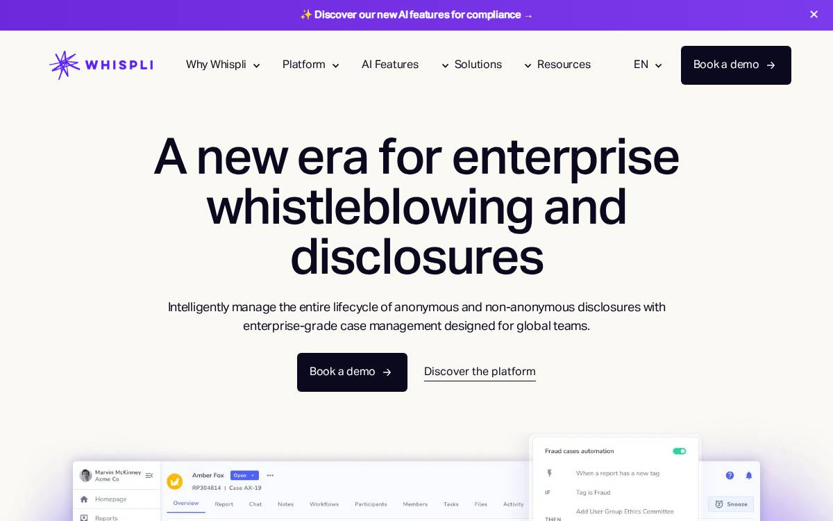 Whispli website preview