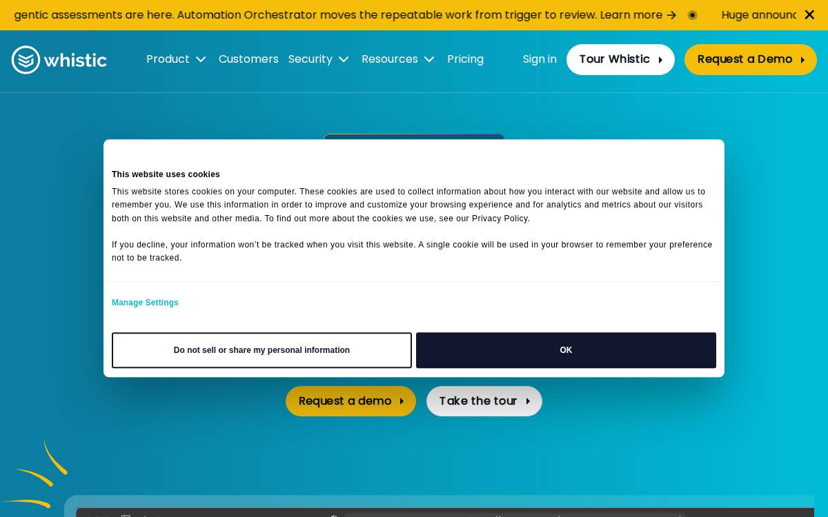 Whistic website preview