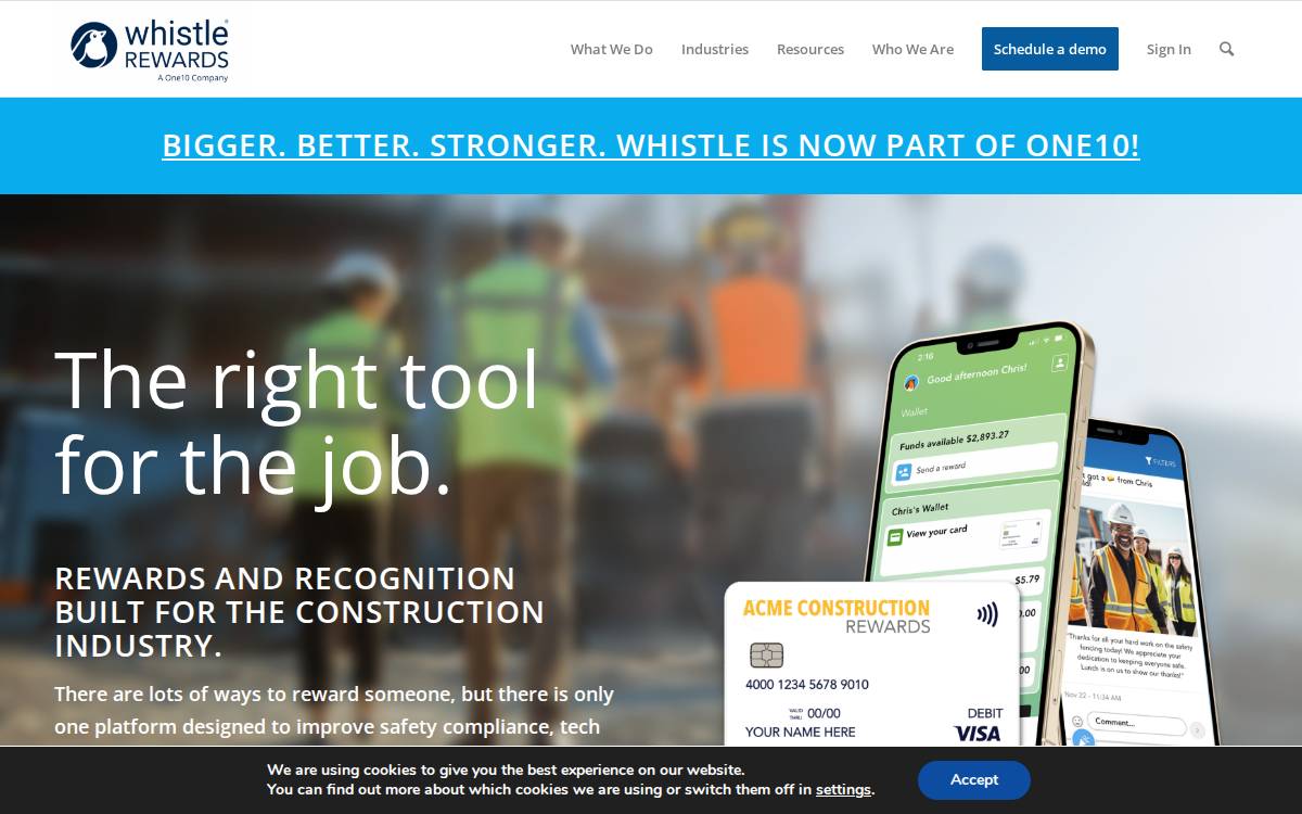 Whistle website preview