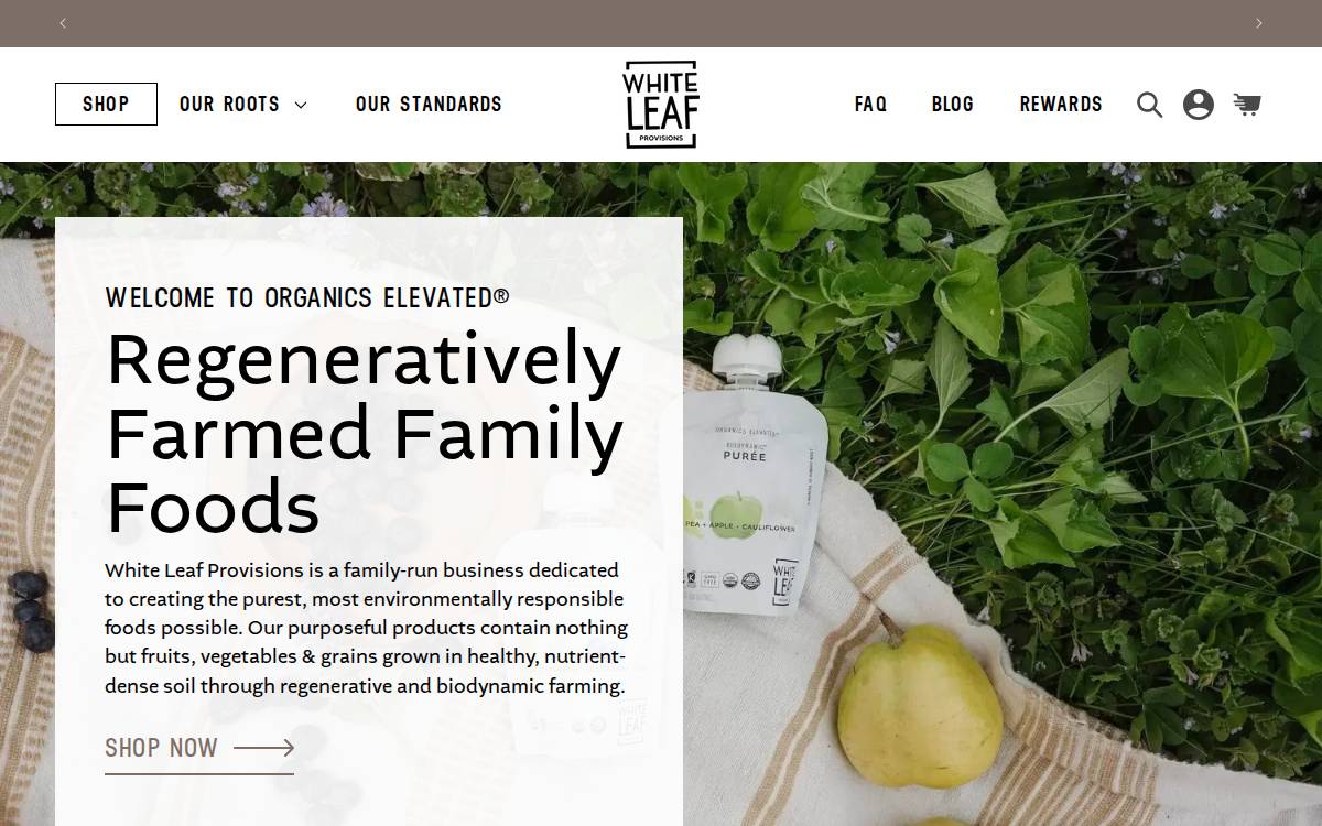 White Leaf Provisions website preview