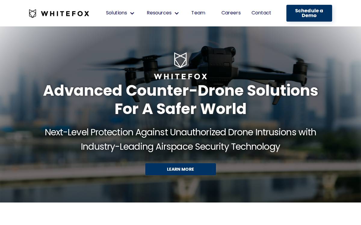 WhiteFox Defense website preview