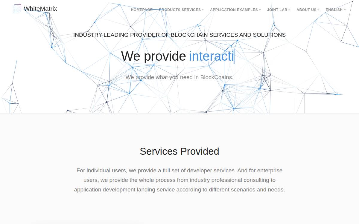WhiteMatrix website preview