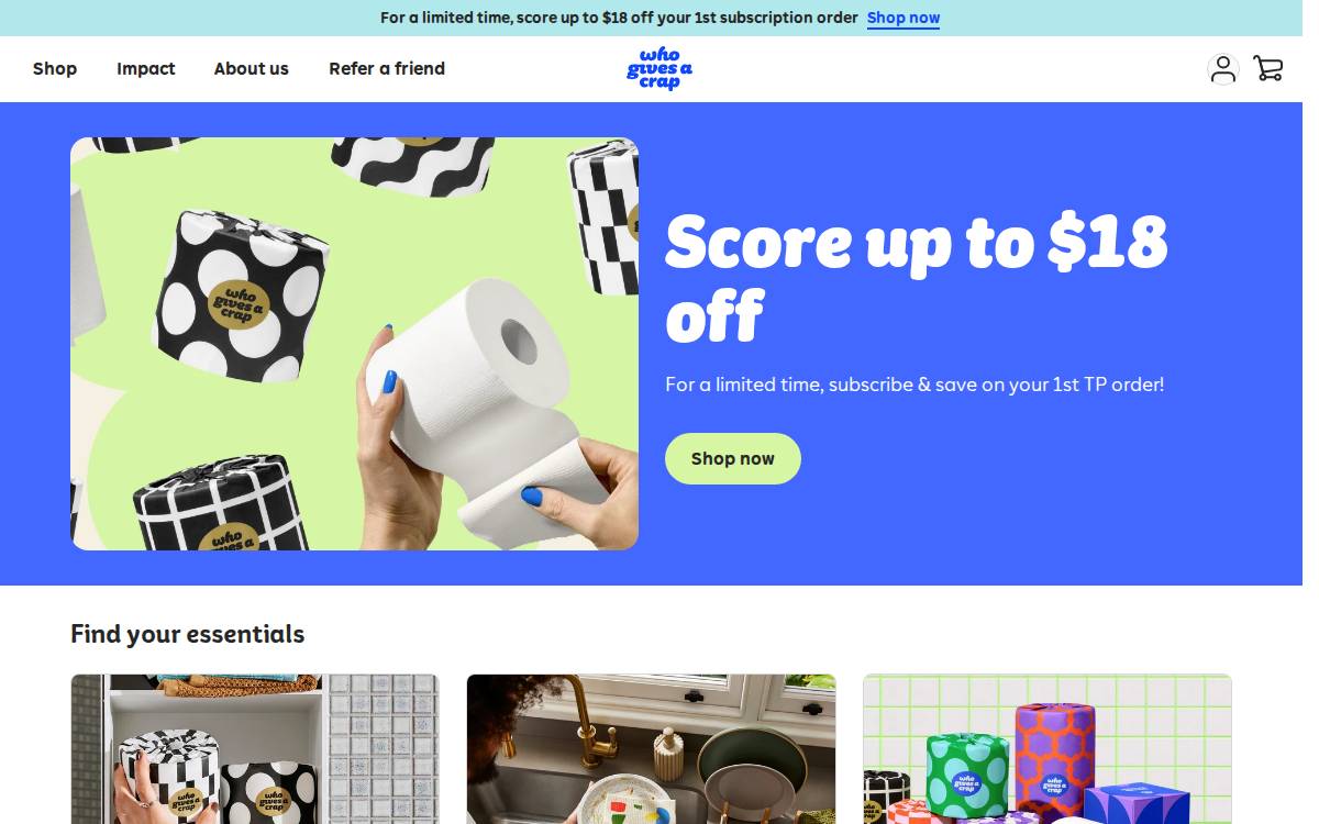 Who Gives A Crap website preview