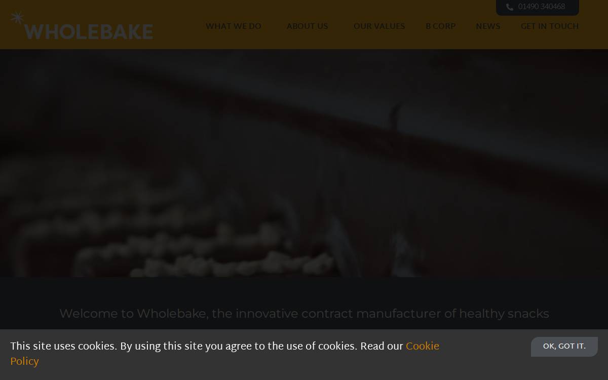 Wholebake website preview