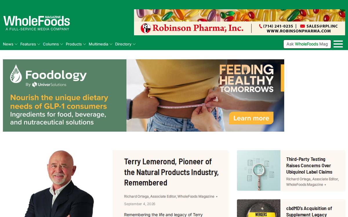 Wholefoodsmagazine website preview
