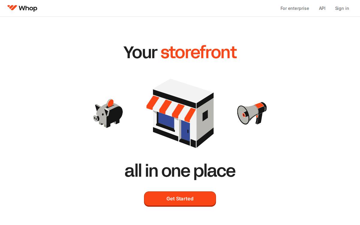 Whop website preview