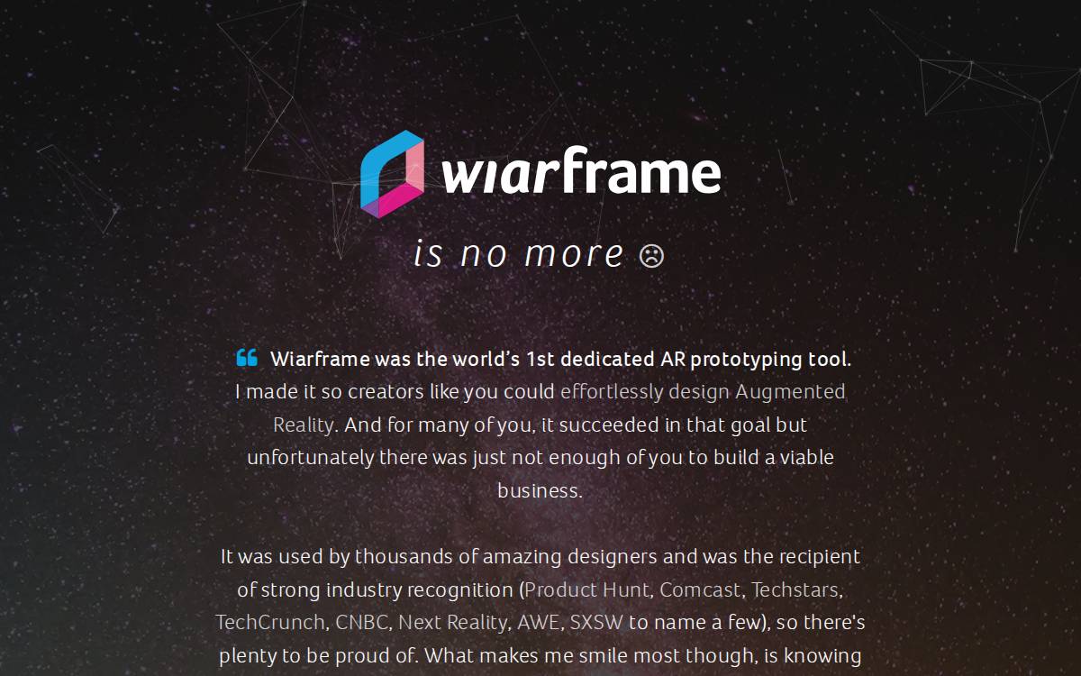 wiARframe website preview