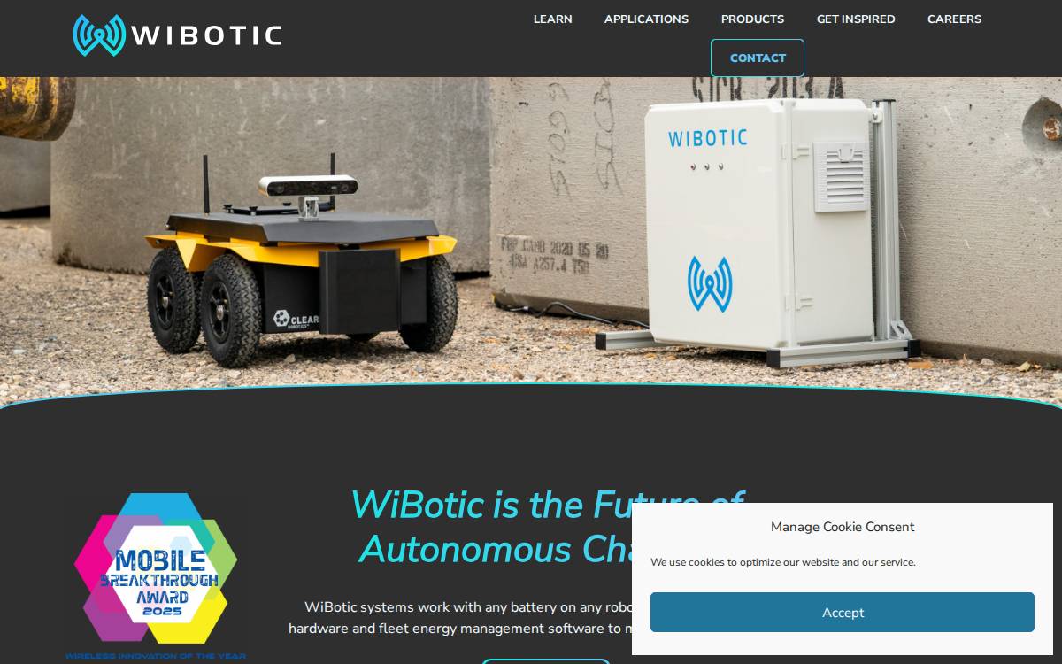 WiBotic website preview