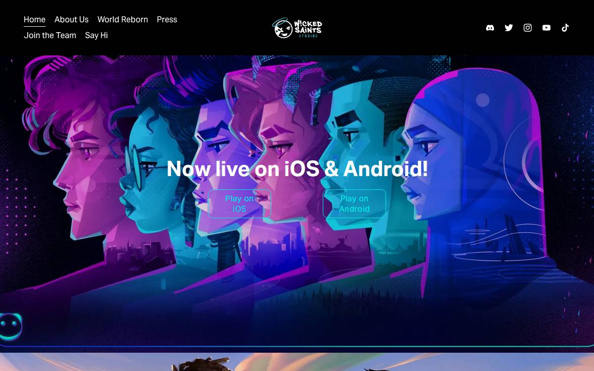 Wicked Saints Studios website preview