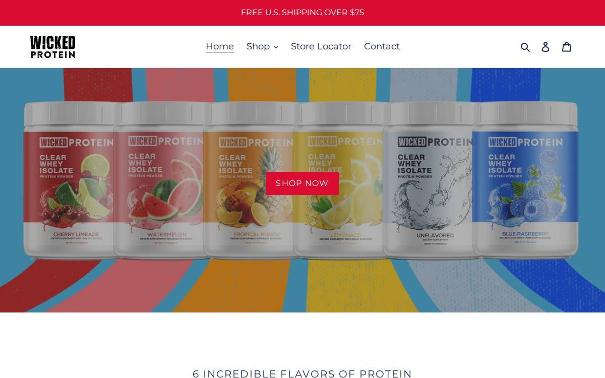 Wickedprotein website preview