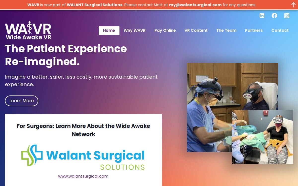 Wide Awake VR website preview