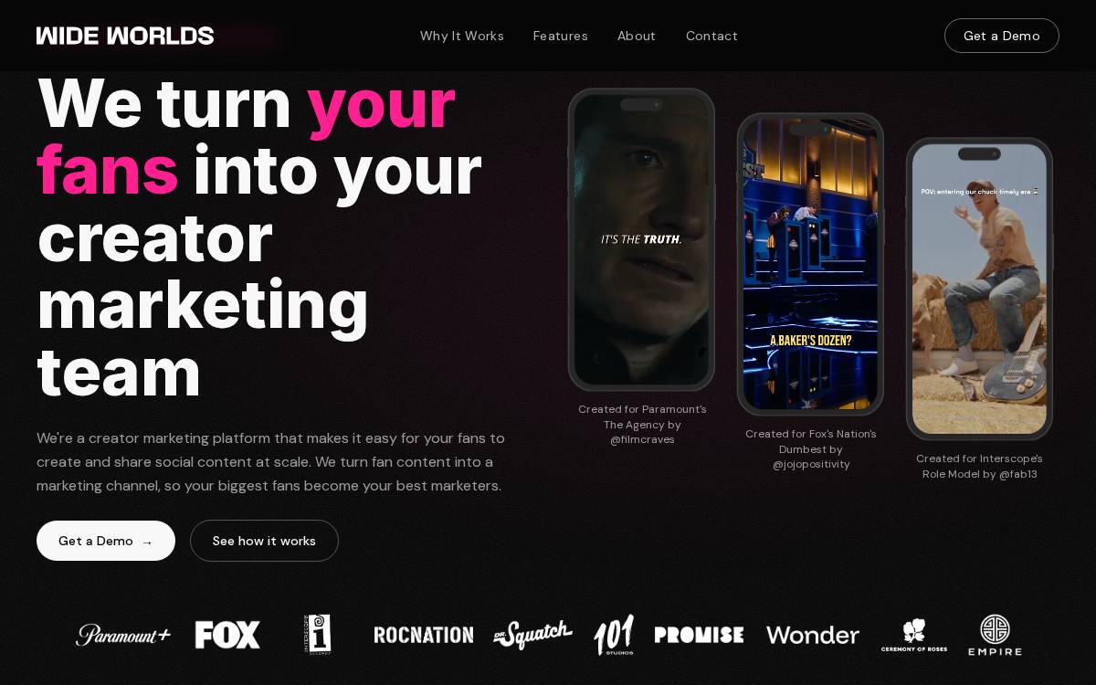 Wide Worlds website preview