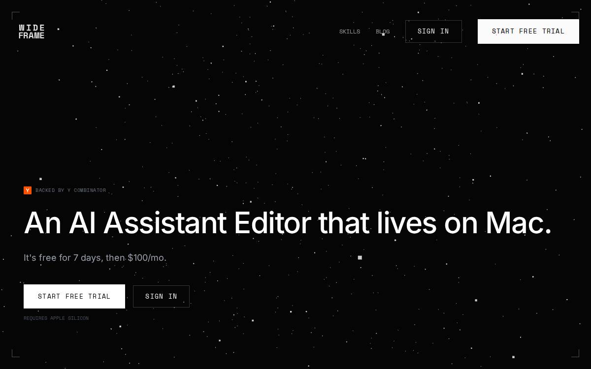 Wideframe website preview
