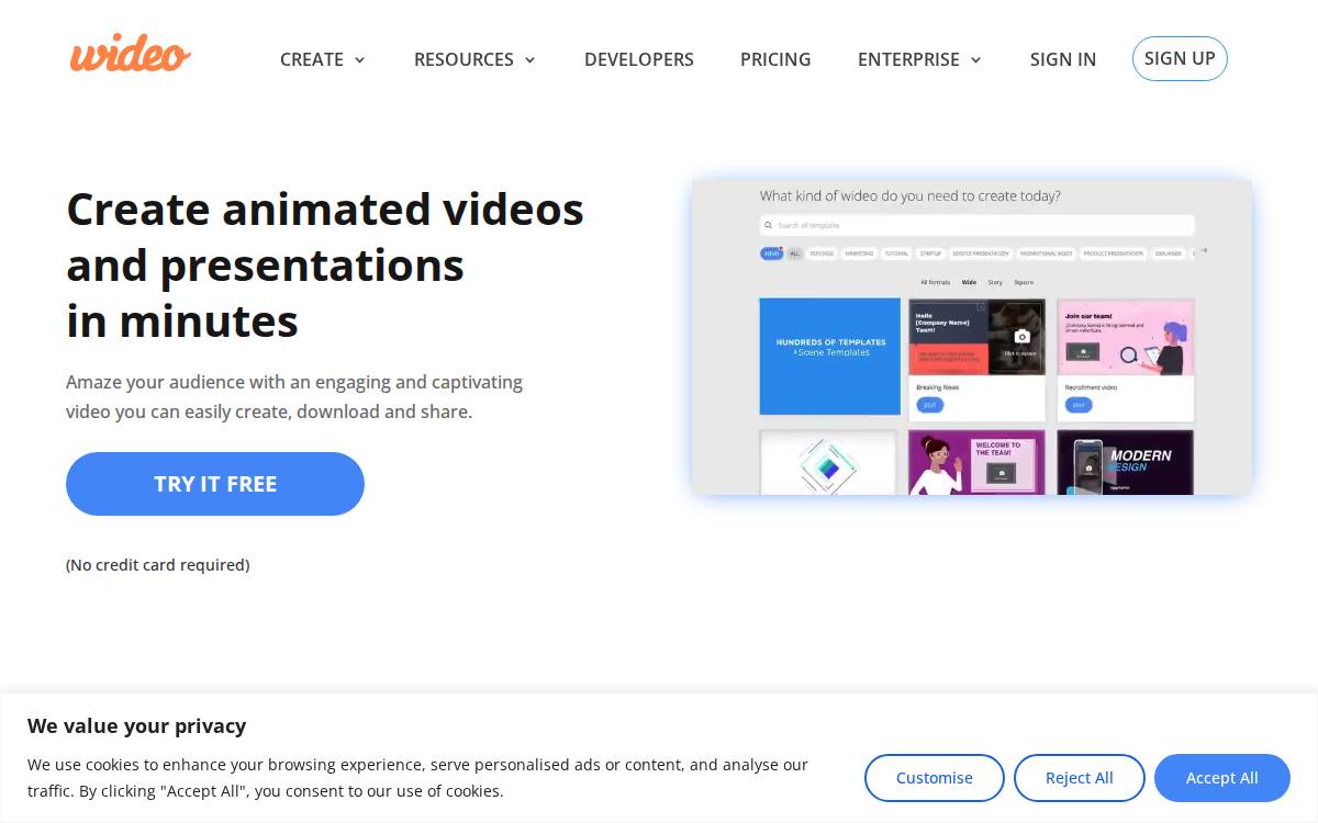 Wideo website preview