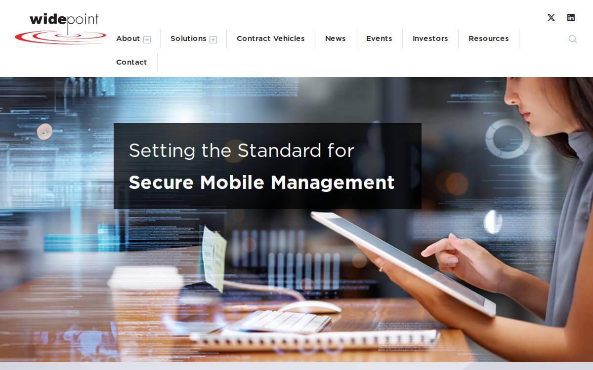 Widepoint website preview