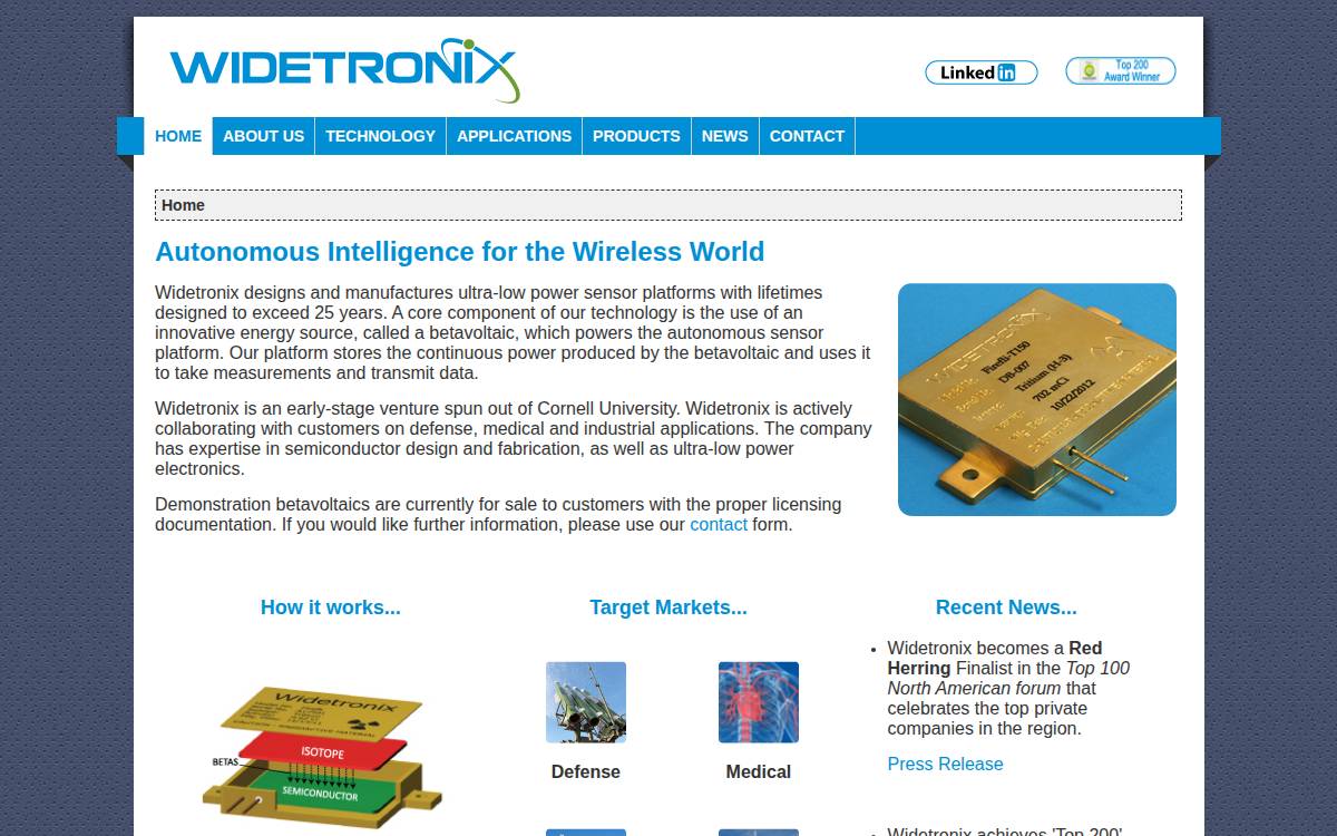 Widetronix website preview