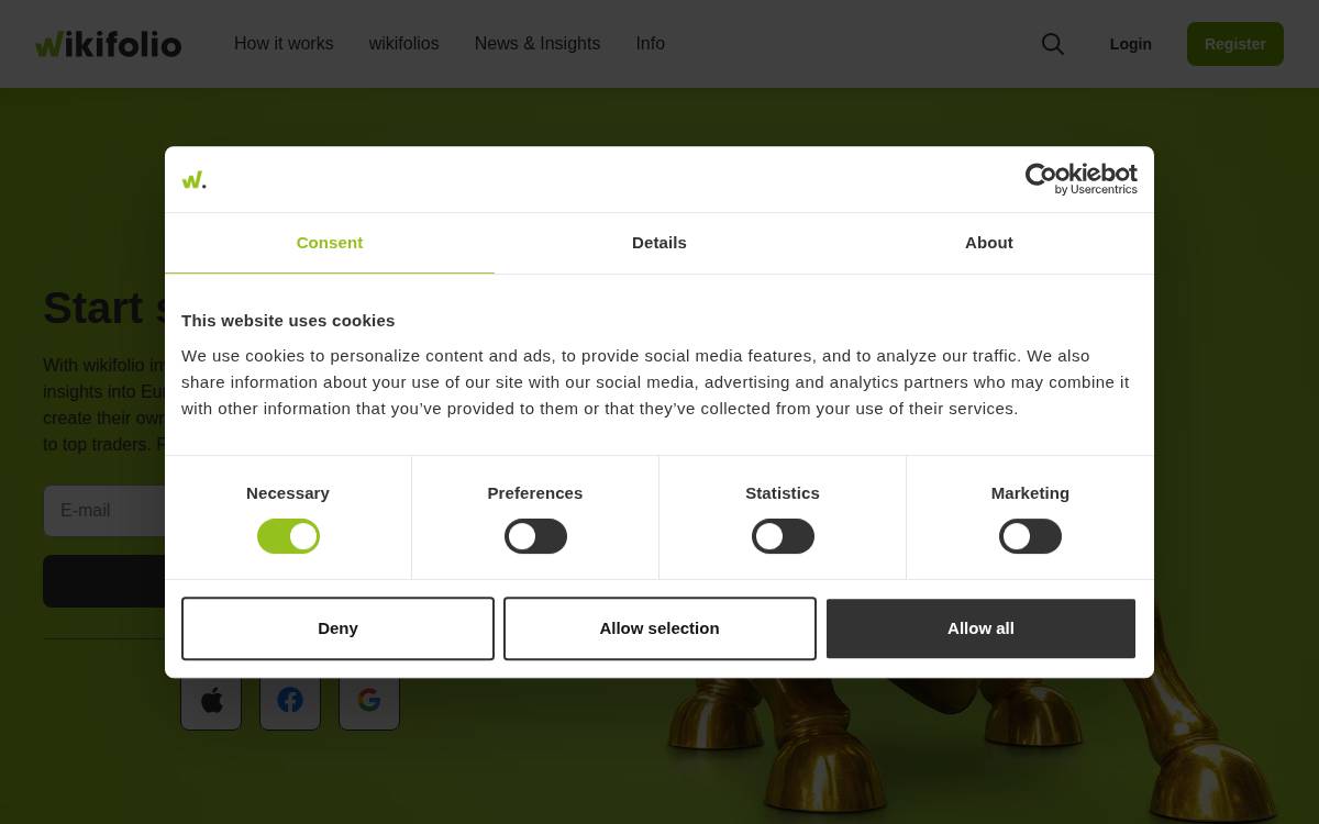 Wikifolio website preview