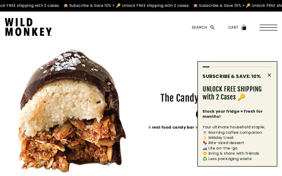 Wild Monkey Bar website preview
