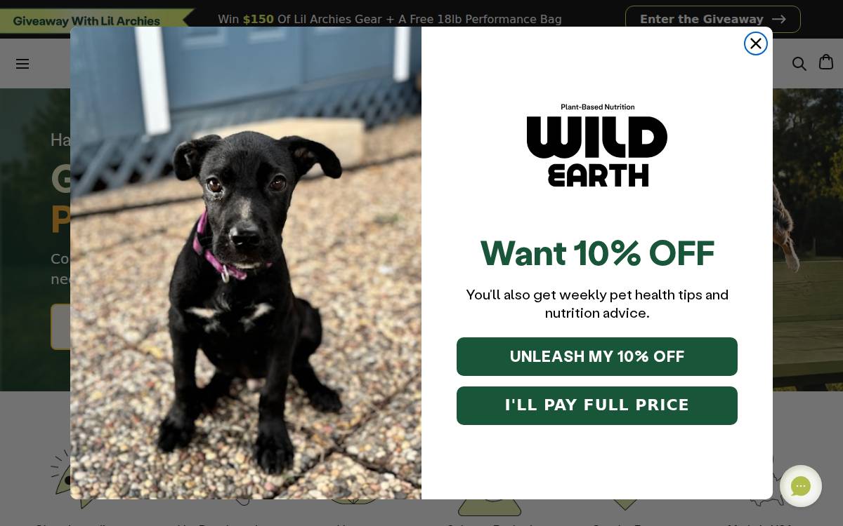 Wildearthpets website preview