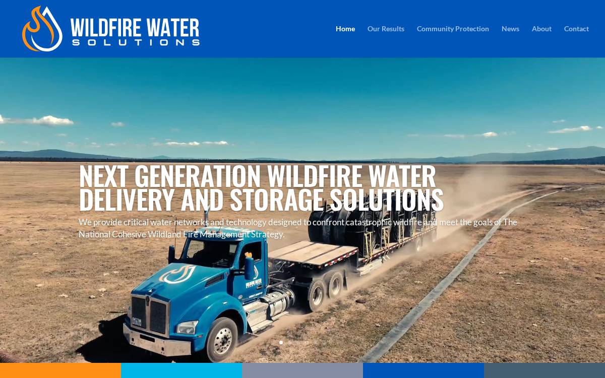 Wildfire Water Solutions website preview
