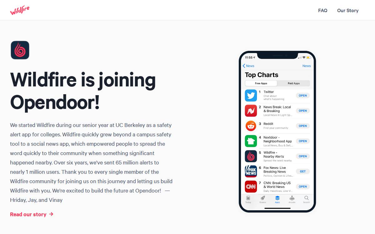 Wildfire website preview