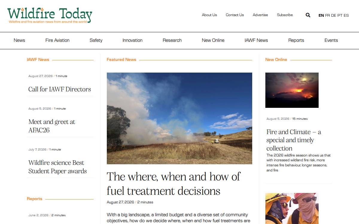 Wildfiretoday website preview
