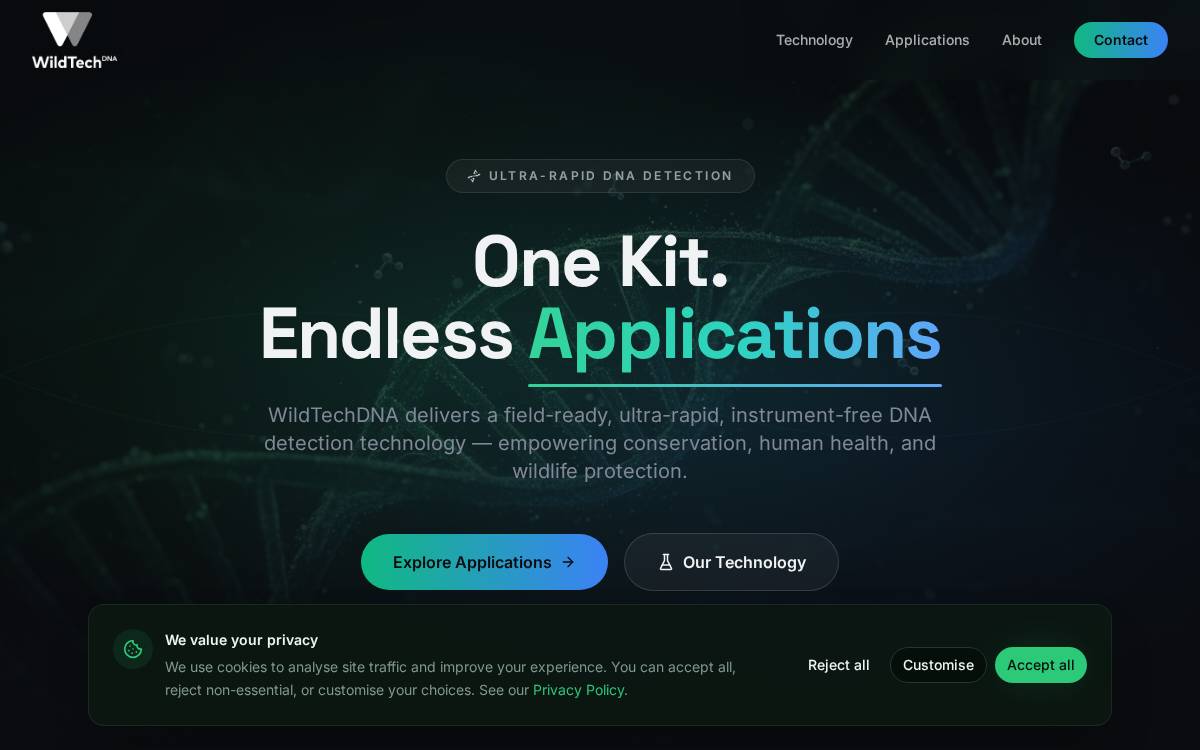 WildTechDNA website preview