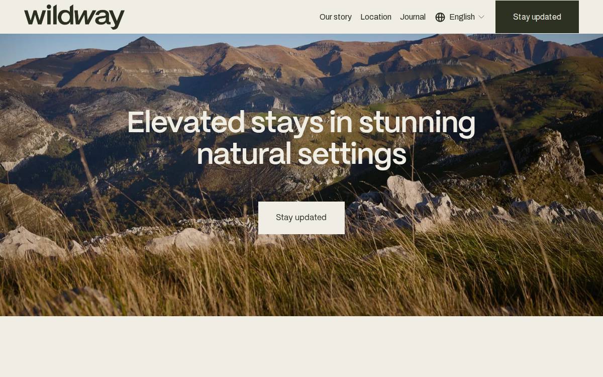 Wildway Hospitality website preview