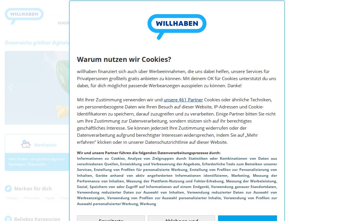 Willhaben website preview