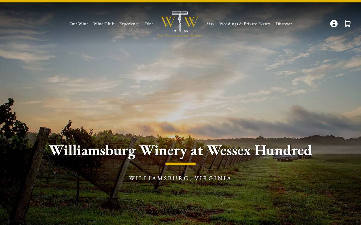 Williamsburg Winery website preview