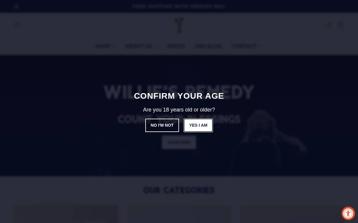 Willie's Remedy website preview
