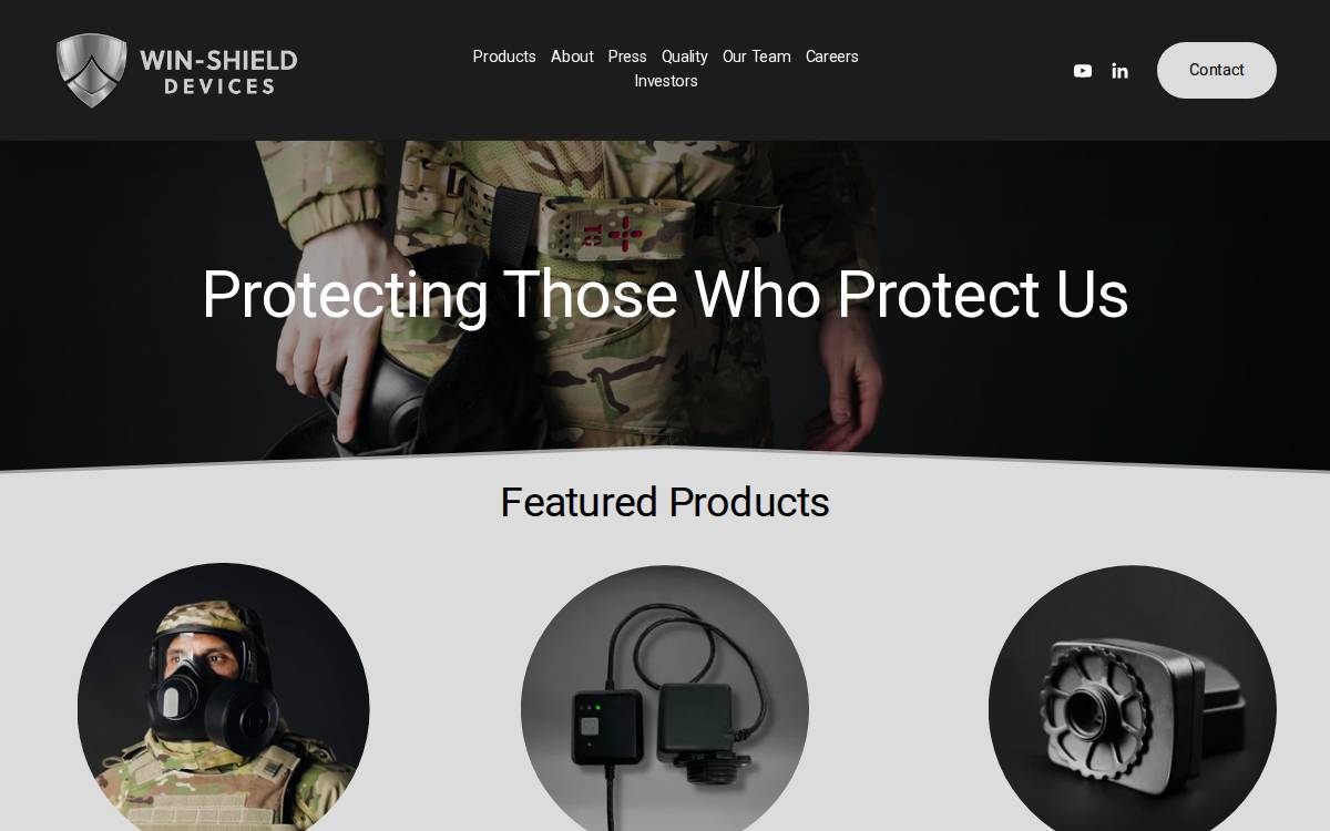 Win-Shield Medical Devices Inc. website preview