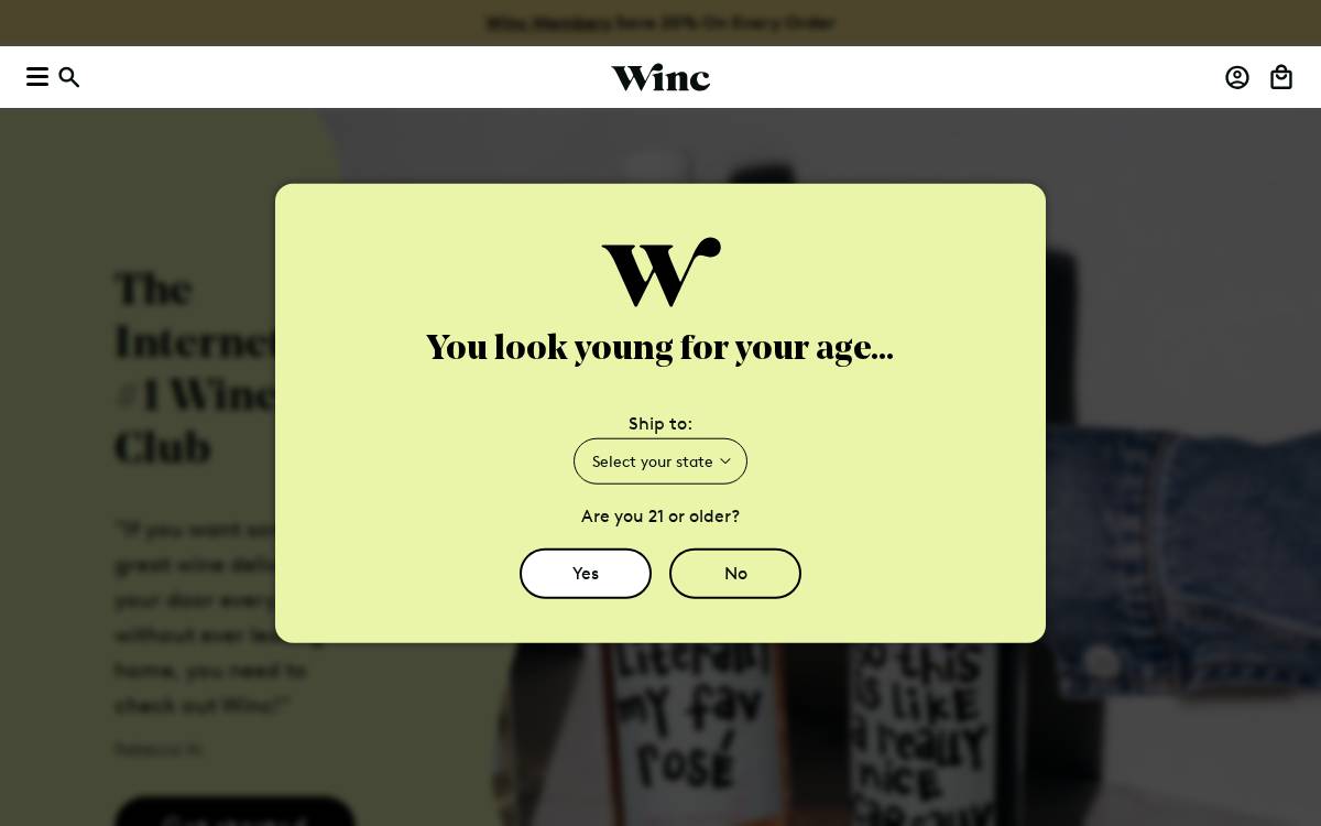 Winc website preview