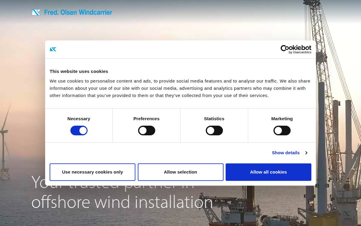 Windcarrier website preview