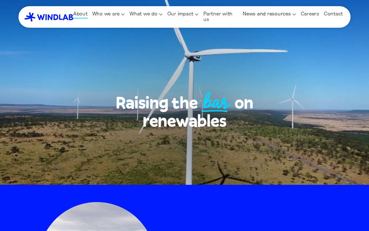 Windlab website preview