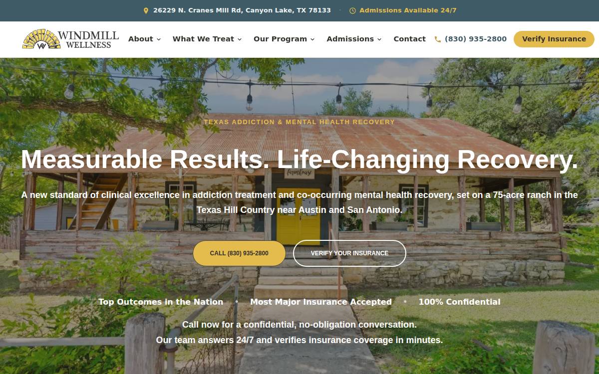 Windmill Wellness Ranch website preview