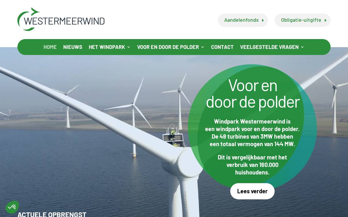 Windpark Westermeerwind website preview